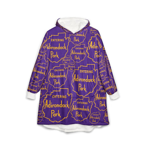 Entering Adirondack Park Hooded Blanket - Purple