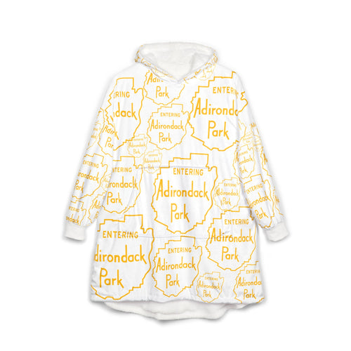 Entering Adirondack Park Hooded Blanket - White