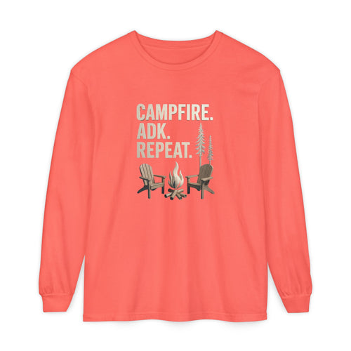 Campfire. ADK. Repeat. Long Sleeve Tee