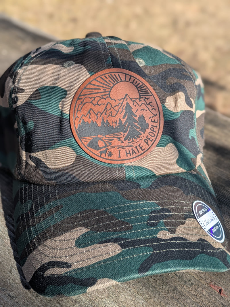 I Hate People Distressed Patch Hat
