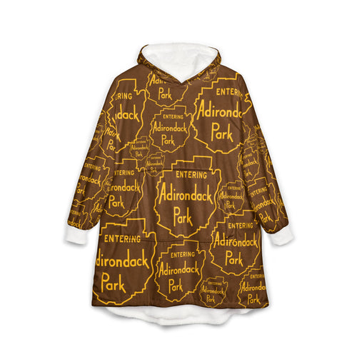 Entering Adirondack Park Hooded Blanket - Brown