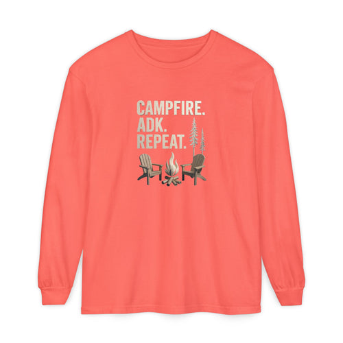 Campfire. ADK. Repeat. Long Sleeve Tee