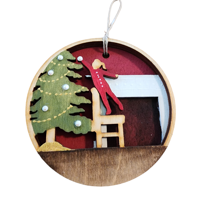 Child Decorating Tree Ornament (m/f)