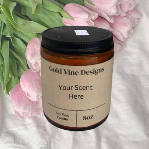 Small 100% Natural Soy Wax Candle Infused with Natural Essential Oils 8oz