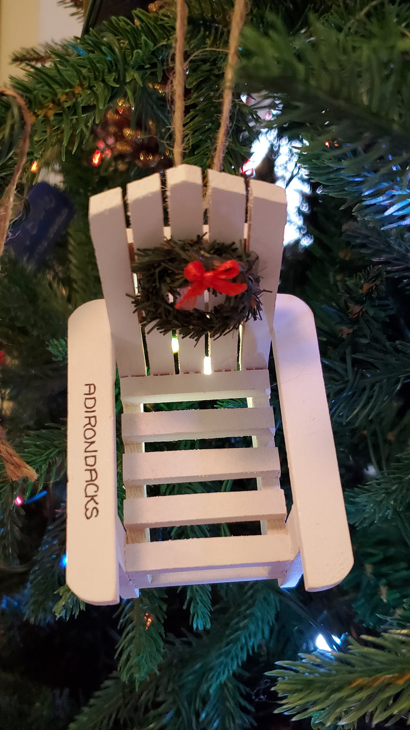 White Adirondack Chair Ornament