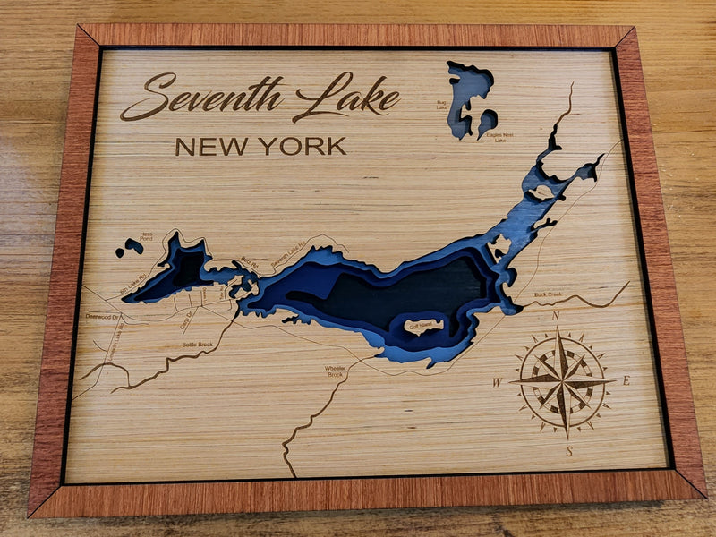 Layered Lake Map Wall Decor