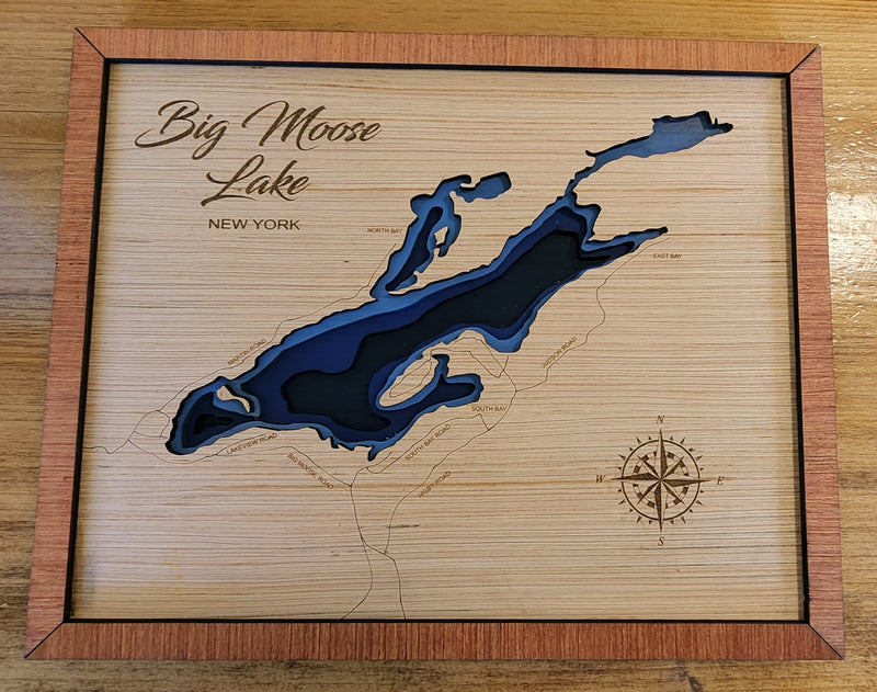 Layered Lake Map Wall Decor