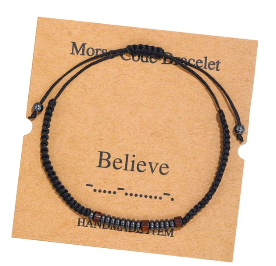Believe Morse Code Bracelet