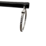 Sterling Silver & CZ Hoop Earrings