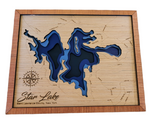 Layered Lake Map Wall Decor