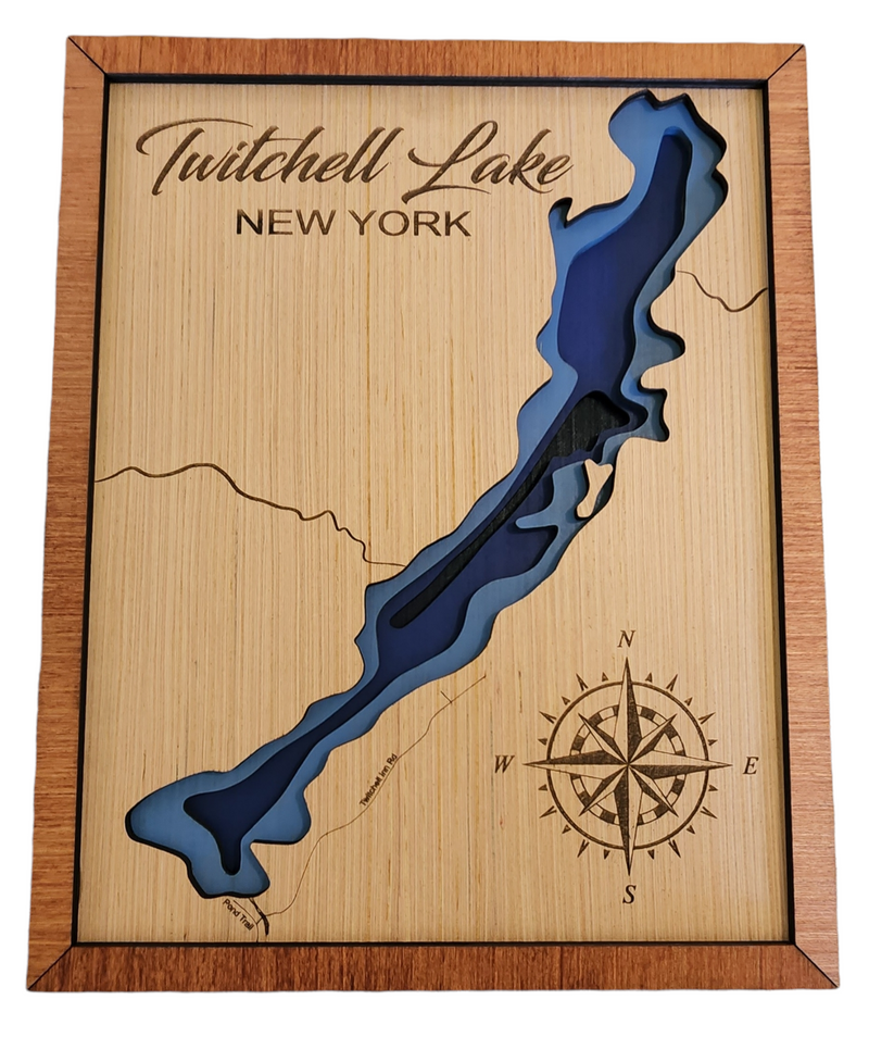 Layered Lake Map Wall Decor