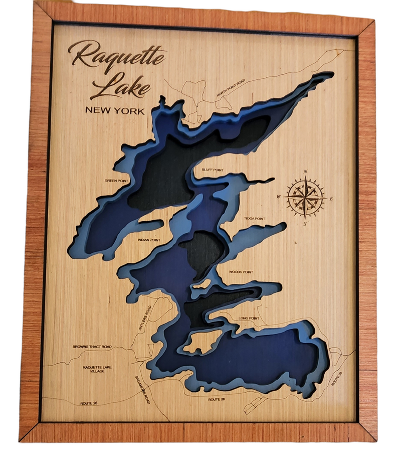 Layered Lake Map Wall Decor