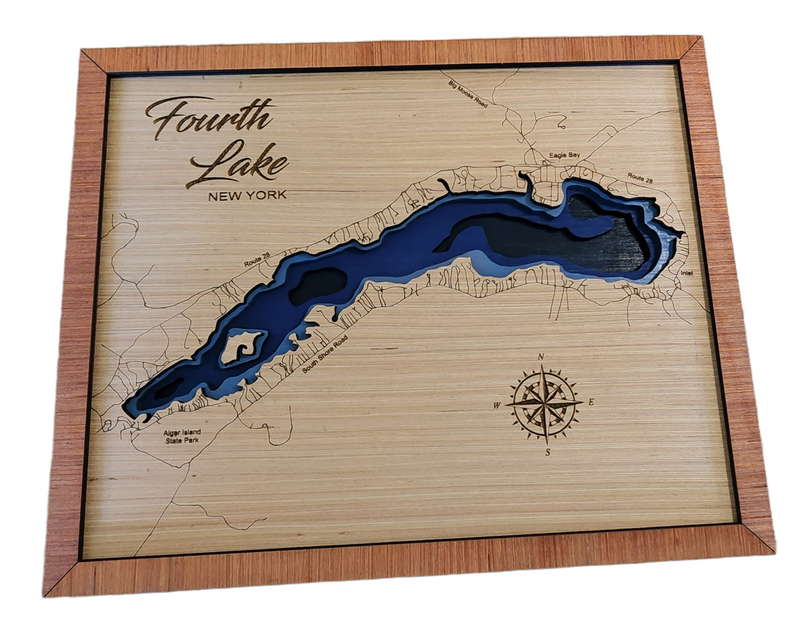 Layered Lake Map Wall Decor