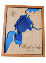 Layered Lake Map Wall Decor