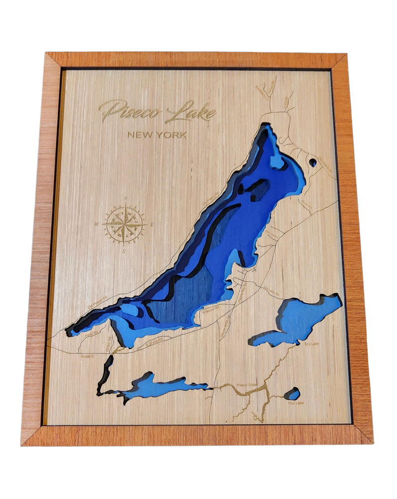 Layered Lake Map Wall Decor