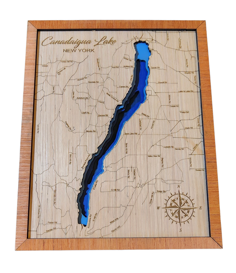 Layered Lake Map Wall Decor