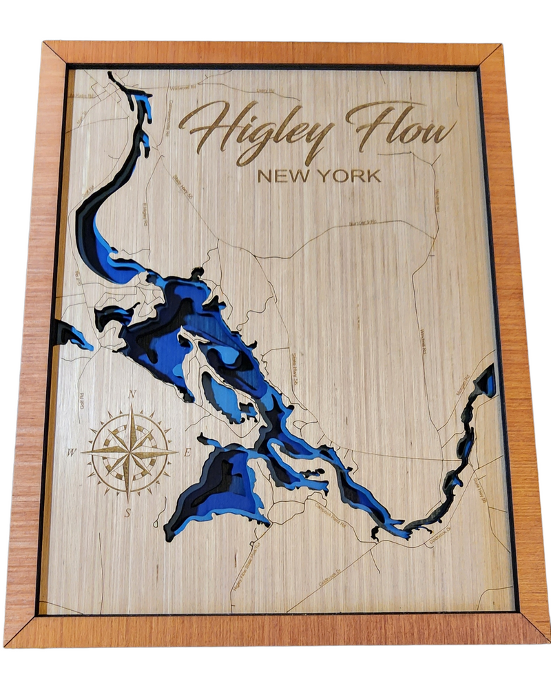 Layered Lake Map Wall Decor