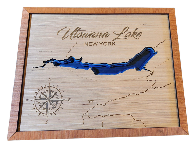 Layered Lake Map Wall Decor