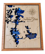 Layered Lake Map Wall Decor