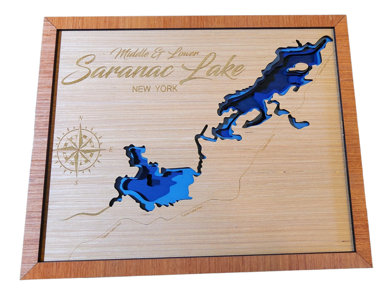 Layered Lake Map Wall Decor