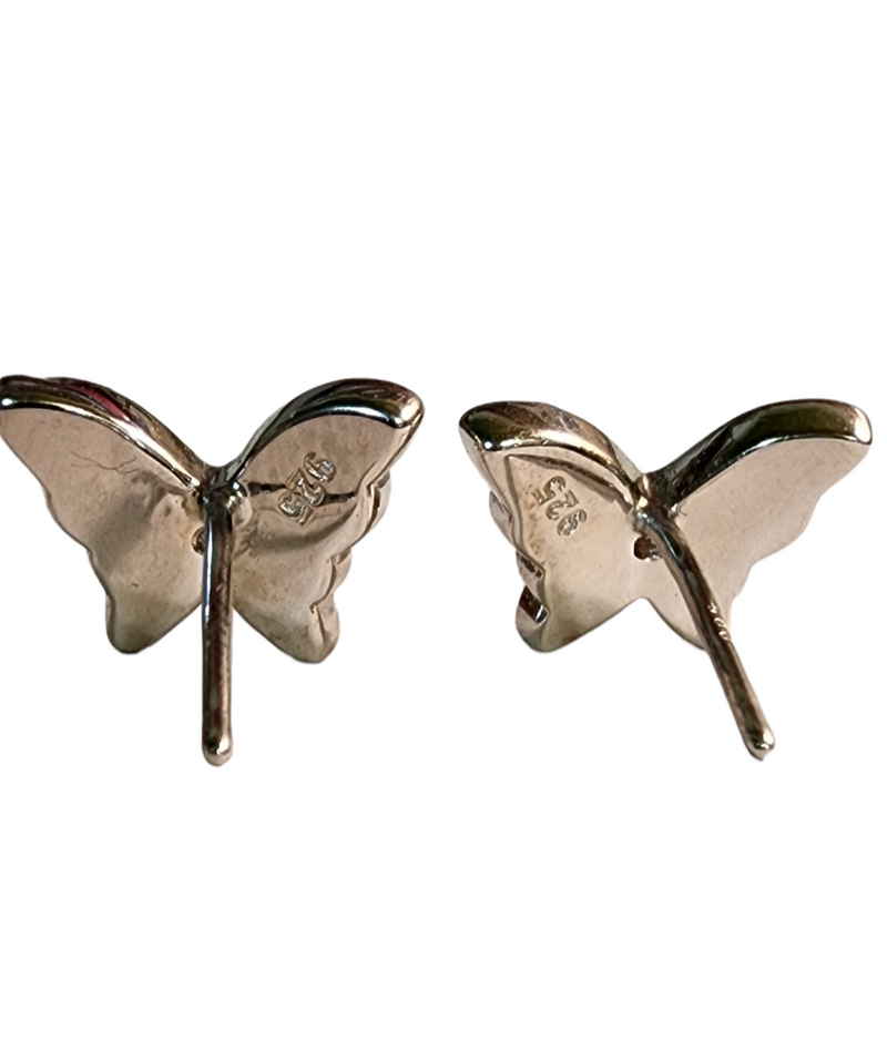 Blue Opal Butterfly Earrings
