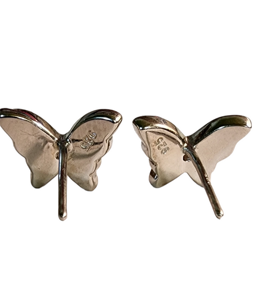White Opal Butterfly Earrings