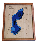 Layered Lake Map Wall Decor