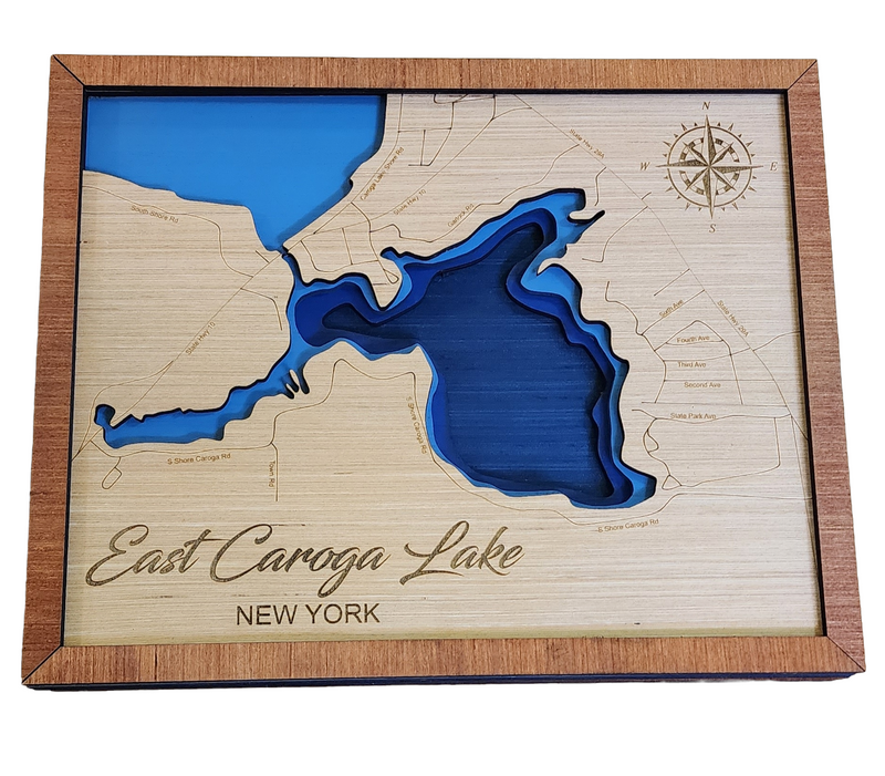 Layered Lake Map Wall Decor