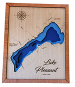 Layered Lake Map Wall Decor