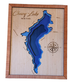 Layered Lake Map Wall Decor