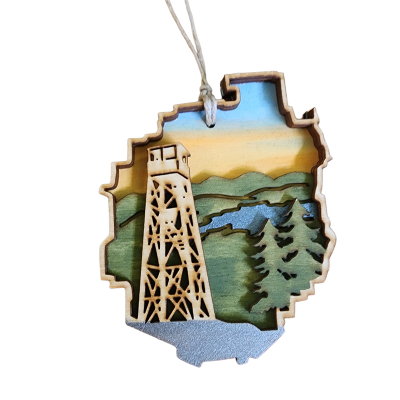 Adirondack Park with Fire Tower Ornament