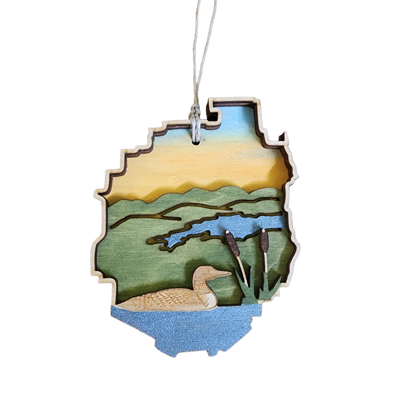 Adirondack Park with Loon Ornament