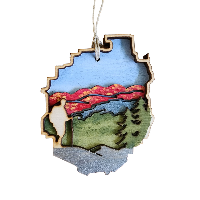 Adirondack Park with Hiker in Fall Ornament