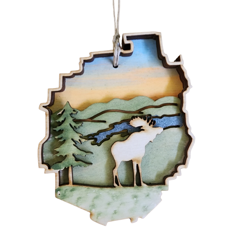 ADK Park with Moose Ornament