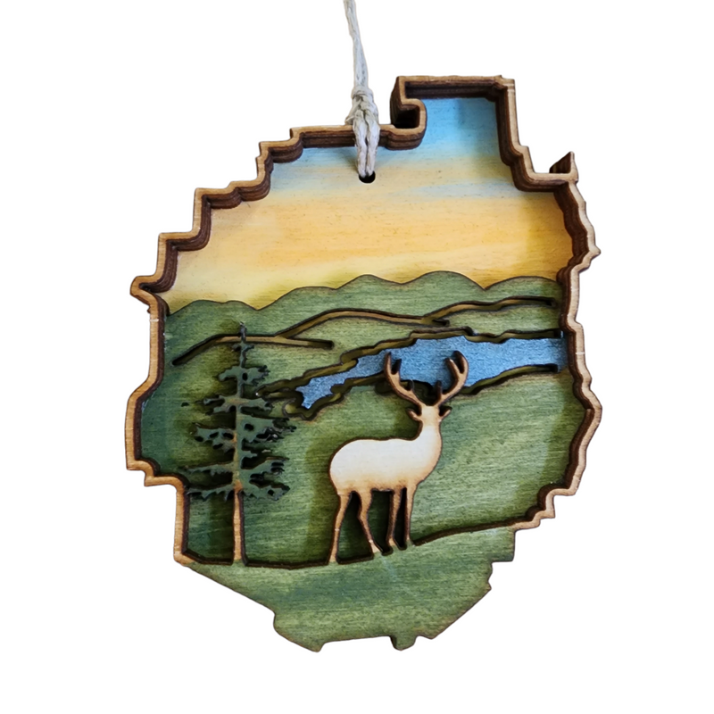 Adirondack Park with Deer Ornament
