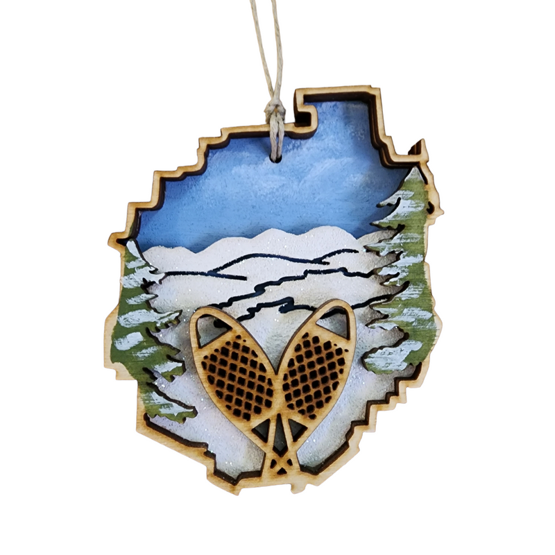 Adirondack Park with Snowshoes Ornament