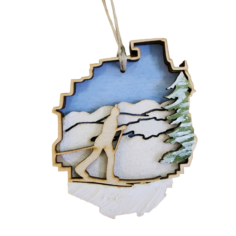 ADK Park with Cross Country Skier Ornament