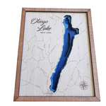 Layered Lake Map Wall Decor