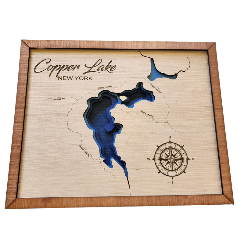 Layered Lake Map Wall Decor