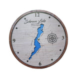 Lake Map Wall Clock