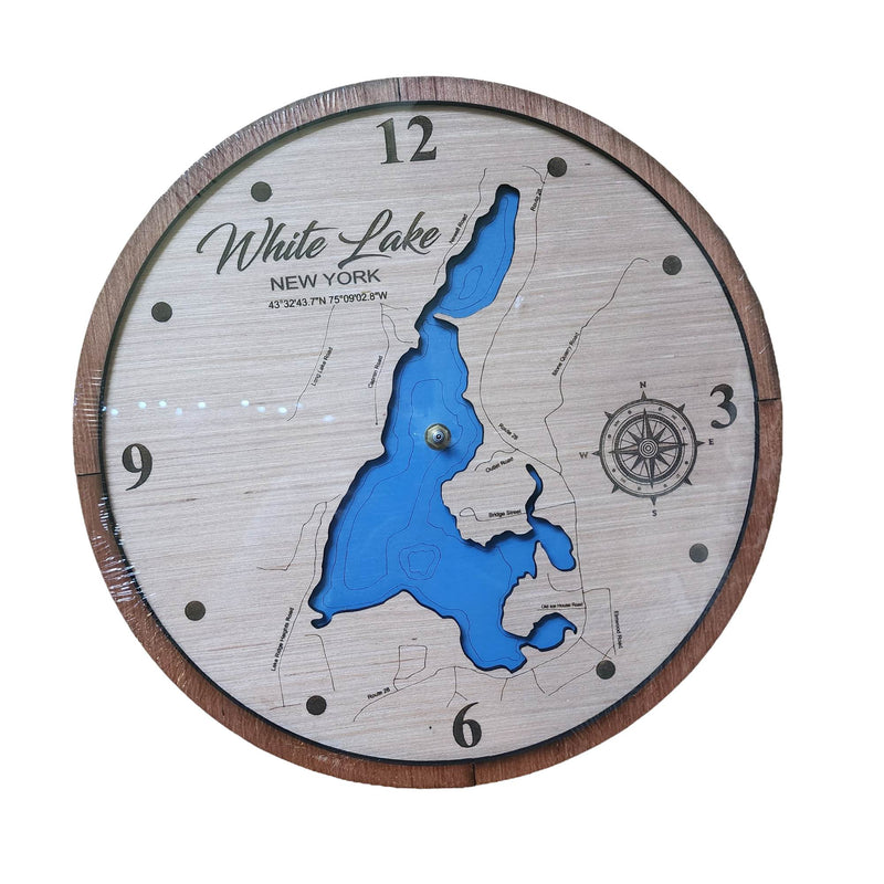 Lake Map Wall Clock