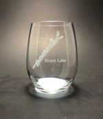 Create My Lake Stemless Wine Glass