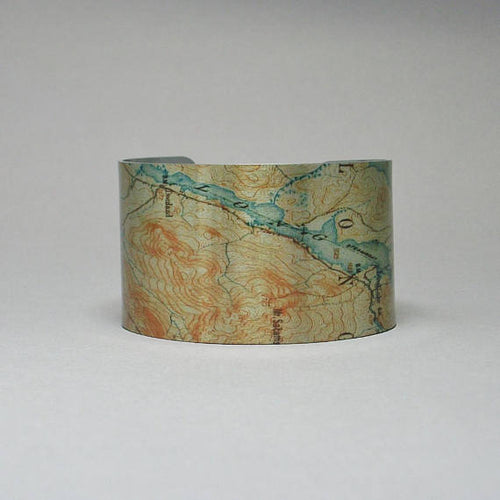 Long Lake Map Cuff Bracelet