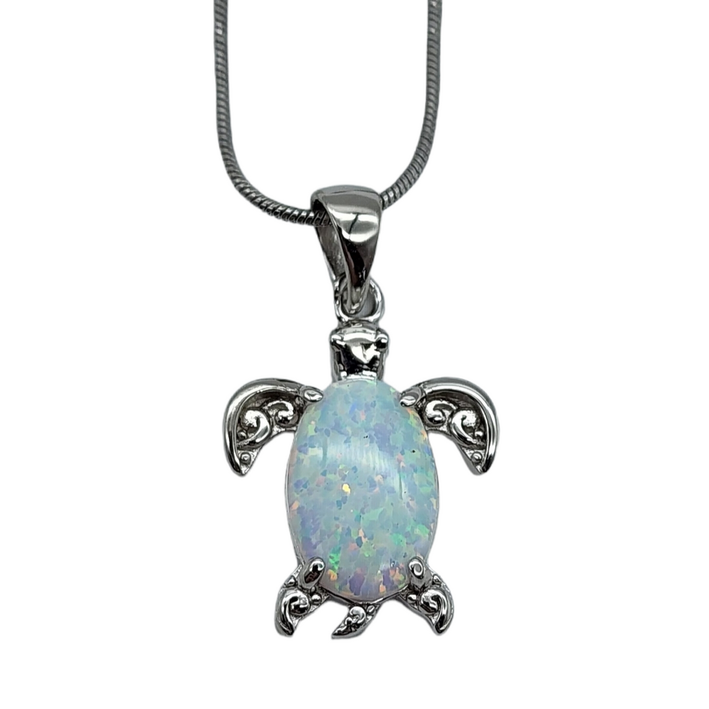 Opal sea shop turtle necklace
